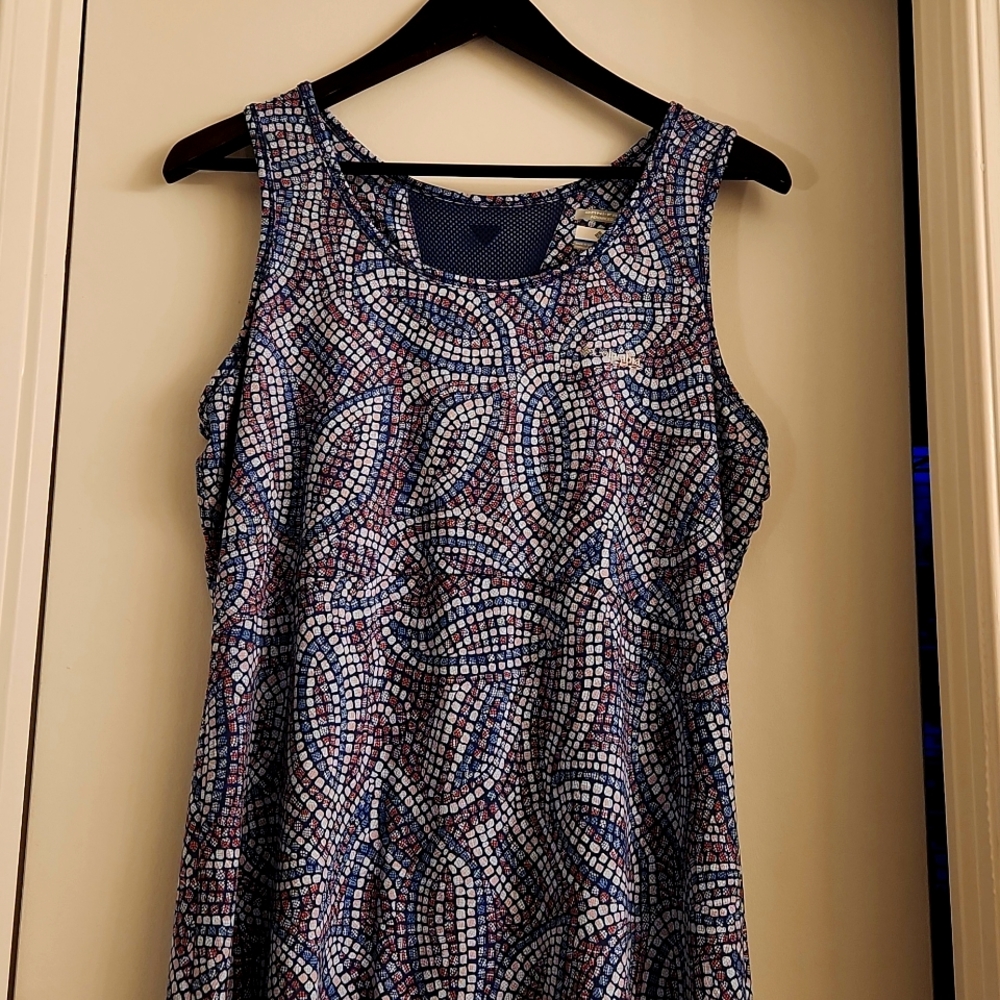 COLUMBIA PFG DRESS X-Large, Sleeveless, Blue, Activewear, Summer